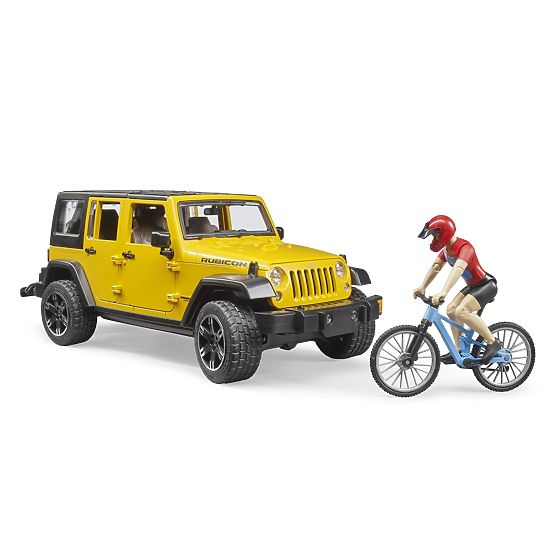 Bruder Jeep Wrangler Rubicon s kolesarjem in kolesom