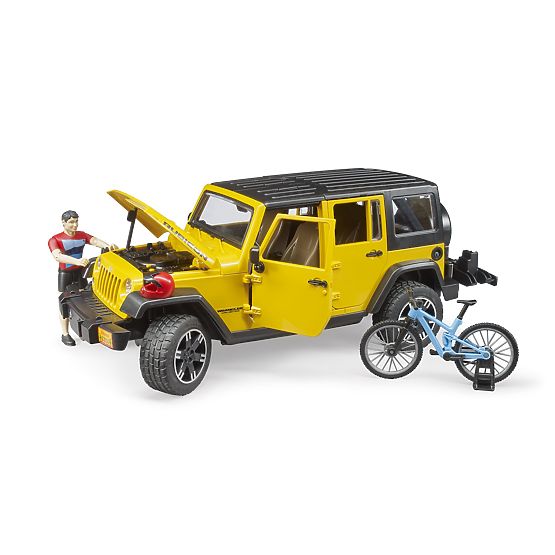 Bruder Jeep Wrangler Rubicon s kolesarjem in kolesom