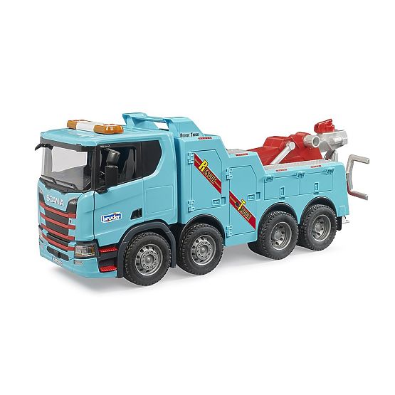 Bruder Scania Super 560R Vlečno in reševalno vozilo z zvokom in svetlobo