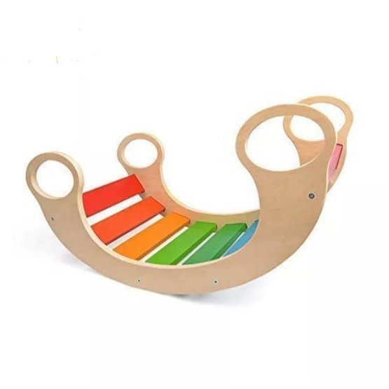 Lesena gugalnica Montessori v jumbo barvi