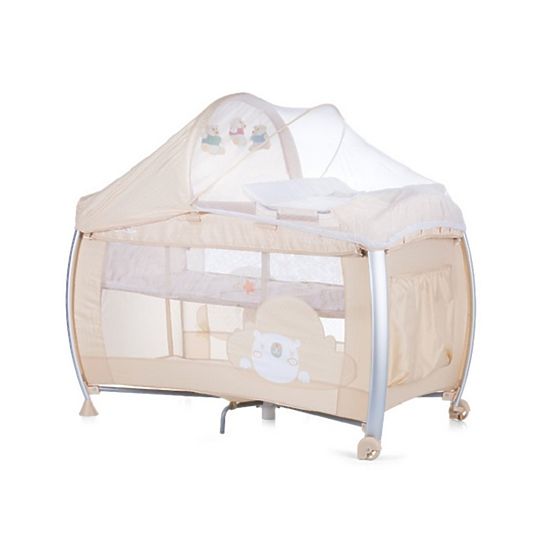 CHIPOLINO Cestovní postýlka Play pen and crib Casida - creme bear