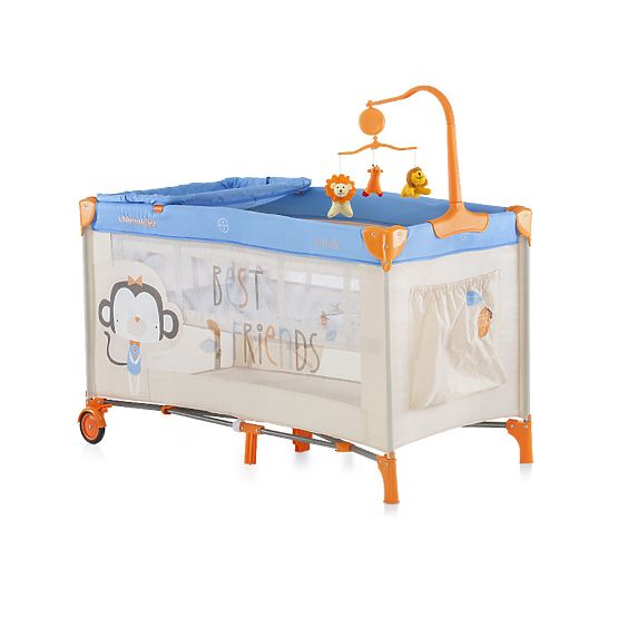 CHIPOLINO Cestovní postýlka   Play pen and Crib  Mila - modrá