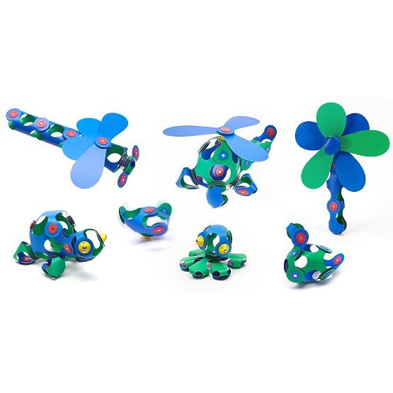 Clixo magnetne kocke Crew pack, Zelena-Modra