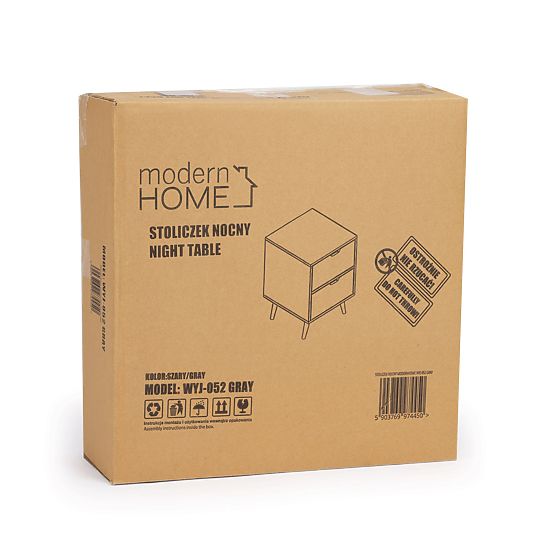 Črna nočna omarica NORLA