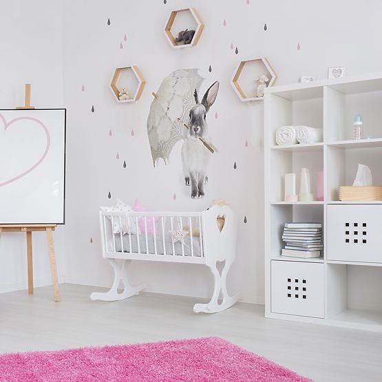 Stenska dekoracija DEKORNIK - Harryjev zajec v dežju