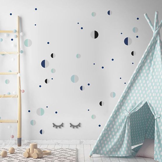 Dekorace na zeď DEKORNIK - Půlměsíc modrá