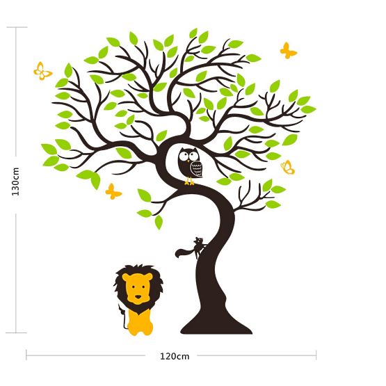 Dekorace na zeď strom a lev