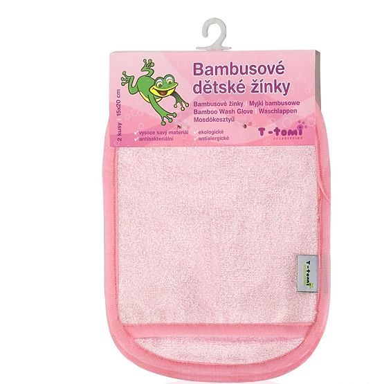 Dětská bambusová koupací žínka - rukavice