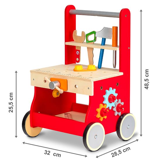 Dětská dřevěná dílnička s kolečky