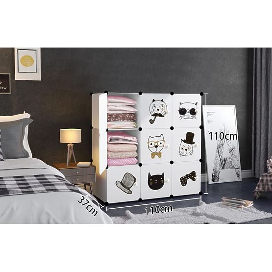 Otroška modularna omara regal za otroke 9x - mačke