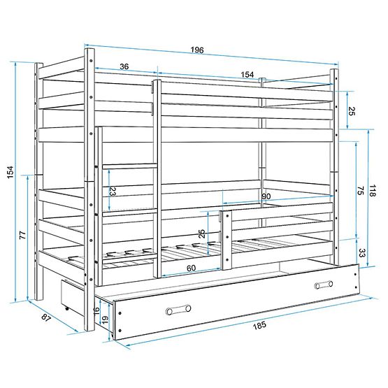 Otroška pograd Rocky - belo -siva
