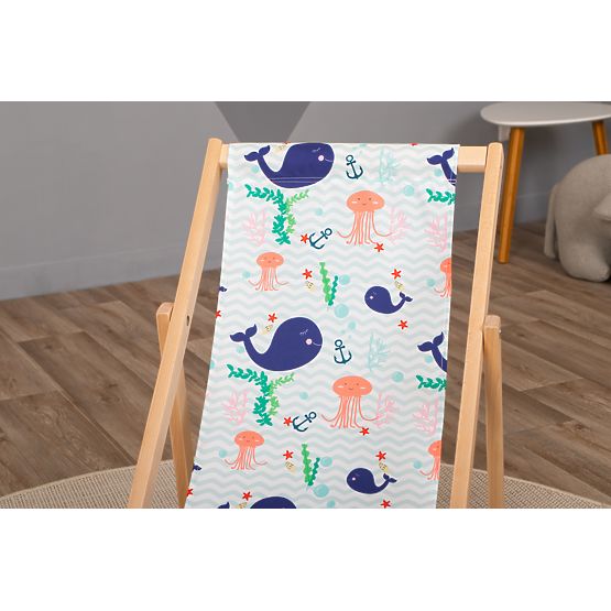 Otroški ležalnik za plažo Kitovi in meduze