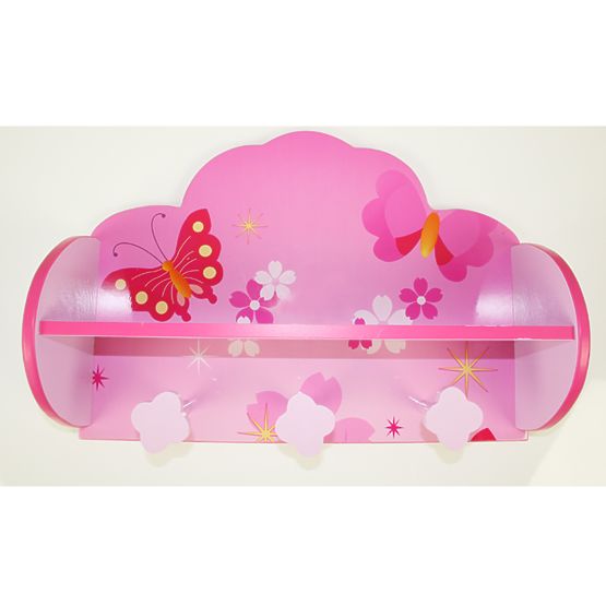 Dětská polička s věšákem  motýlci