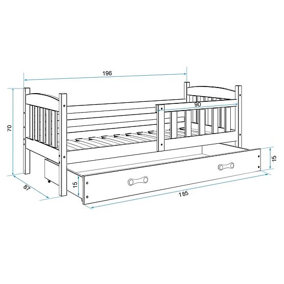 Dětská postel Exclusive šedá - šedý detail