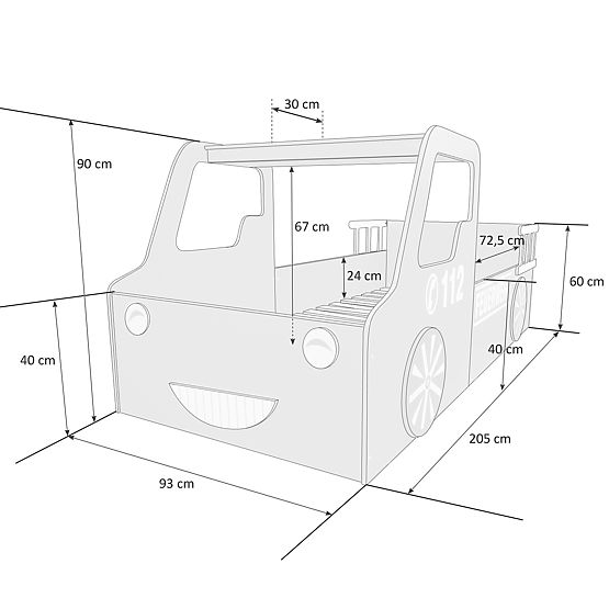 Dětská postel Hasičské auto