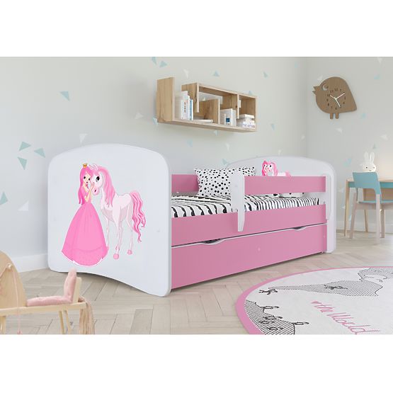 Otroška postelja Ourbaby z ograjo - Princesa s konjem