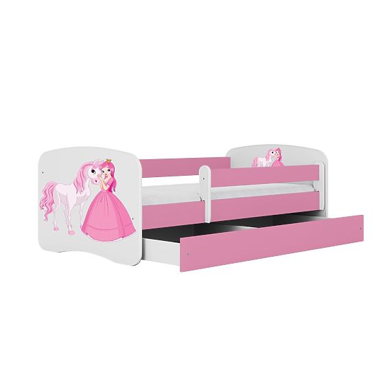 Otroška postelja Ourbaby z ograjo - Princesa s konjem