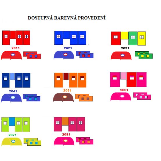 Dětská vyvýšená postel Gabi s tunelem a kapsáři - bílá