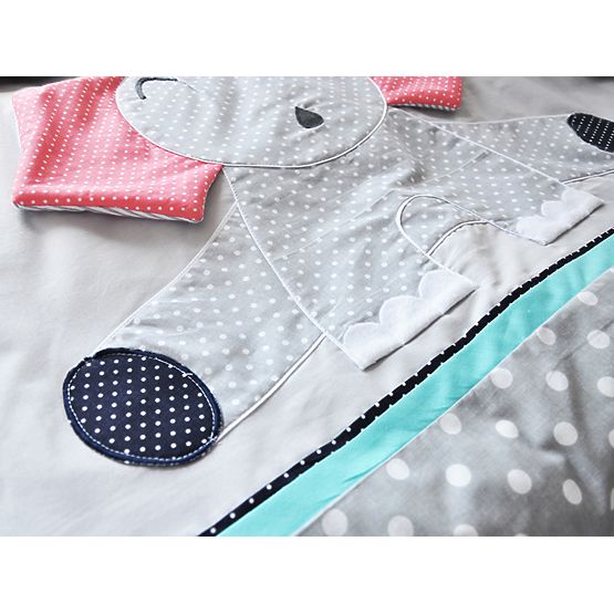 Dětské 3-dílné povlečení Sloník šedé