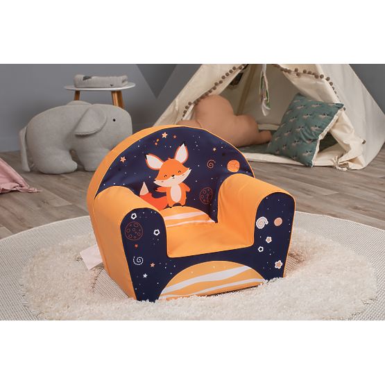 Otroški stol Lišák - modro-oranžen