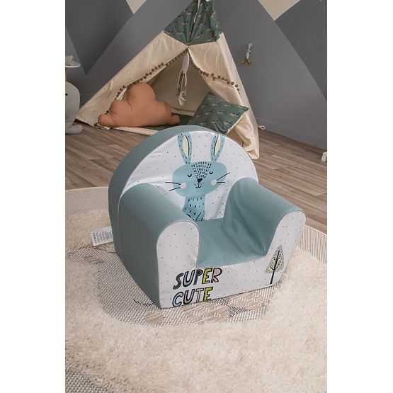 Otroški stol Zajíc - sivo-modro-bel