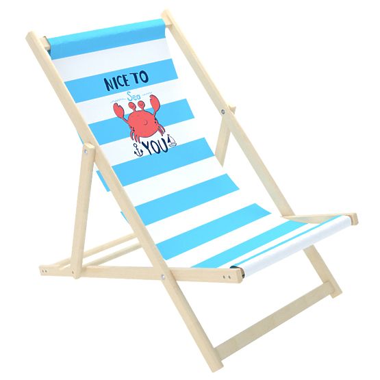 Otroški stol za plažo Krab - modro-bel