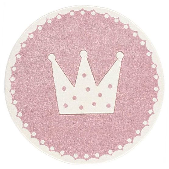 Dětský koberec Crown - růžovo-bílý