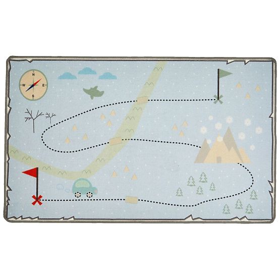 Dětský koberec Mapa pokladů - modrý
