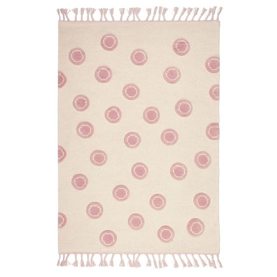 Dětský koberec Ring - krémovo-růžový