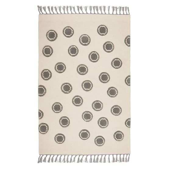 Dětský koberec Ring - krémovo-šedý