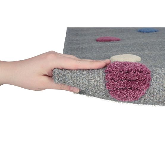 Dětský koberec s puntíky - šedý