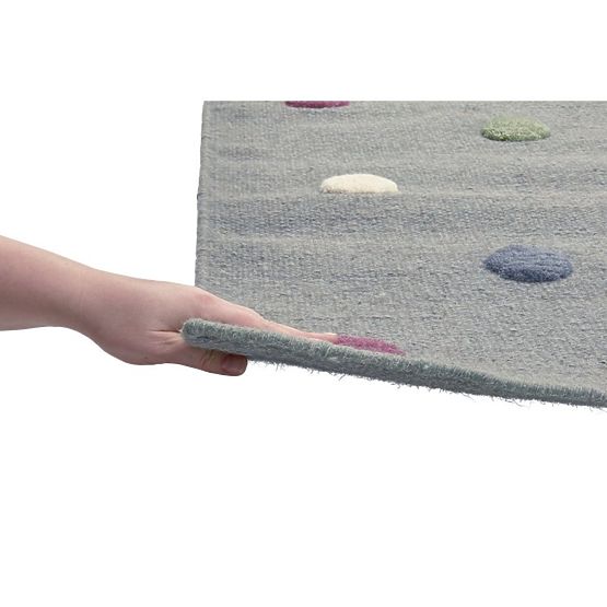 Dětský koberec s puntíky - šedý