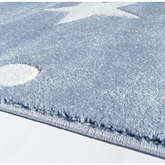 Dětský koberec STARS modrá/bílá