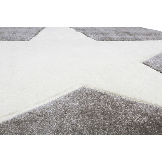 Dětský koberec STARS stříbrná-šedá/bílá