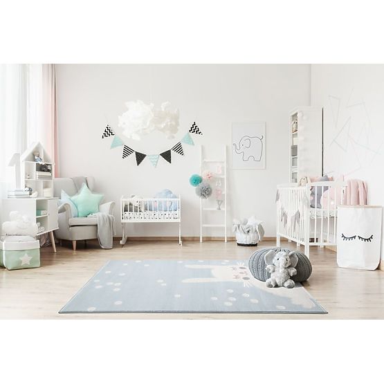 Dětský koberec Zajíček - modrý