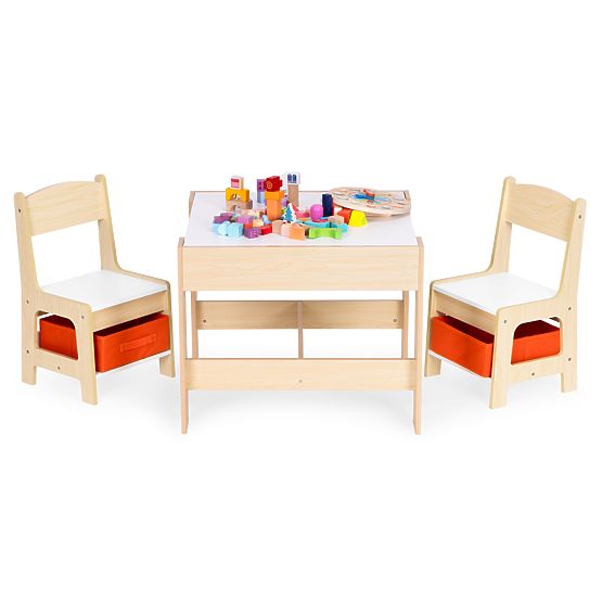 Otroški pohištveni set miza + 2 stoli s tablo ECOTOYS