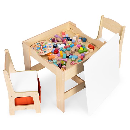 Otroški pohištveni set miza + 2 stoli s tablo ECOTOYS