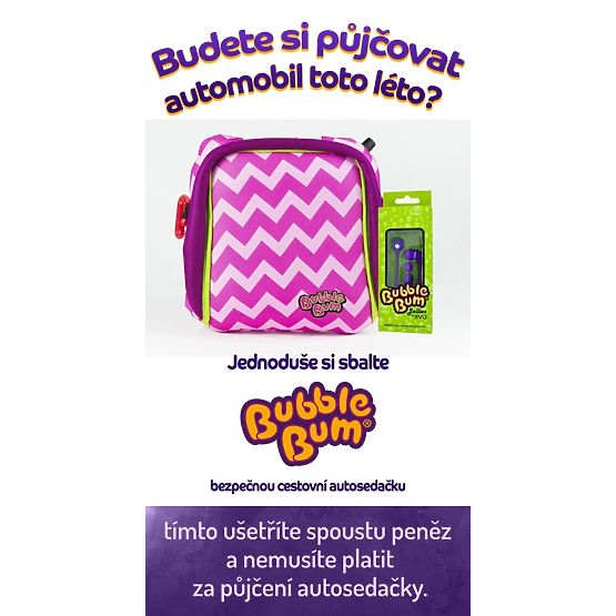 Dětský nafukovací podsedák BubbleBum +  sluchátka ZDARMA