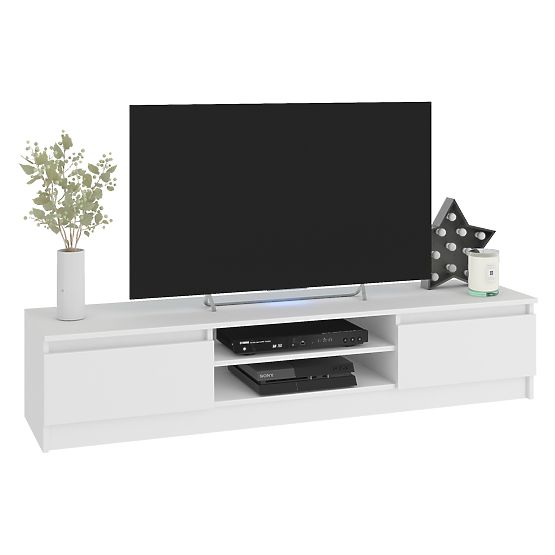 Dnevna stena CLP - komplet pohištva vitrina + bela TV omarica