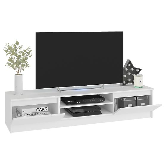Dnevna stena CLP - komplet pohištva vitrina + bela TV omarica