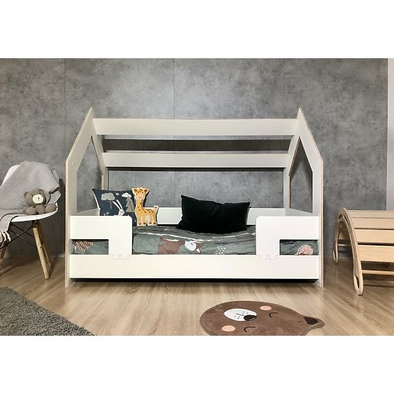 Postelja hiša Puzzle 160x80 - bela