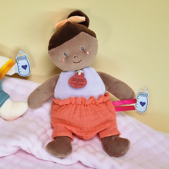 Doudou Jolijou Lutka 18 cm oranžna