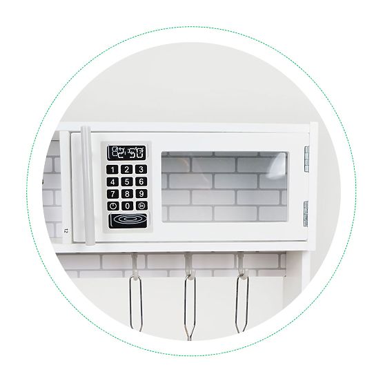 Lesena kuhinja za otroke LED lučka + lonci ECOTOYS