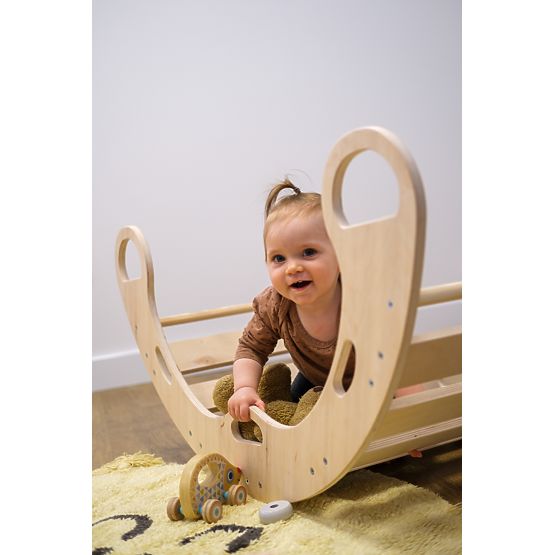 Lesena gugalnica montessori - naravna