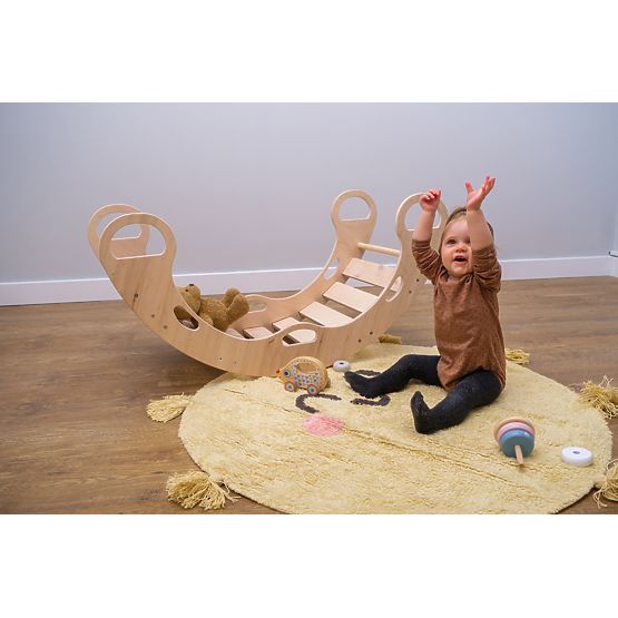 Lesena gugalnica montessori - naravna