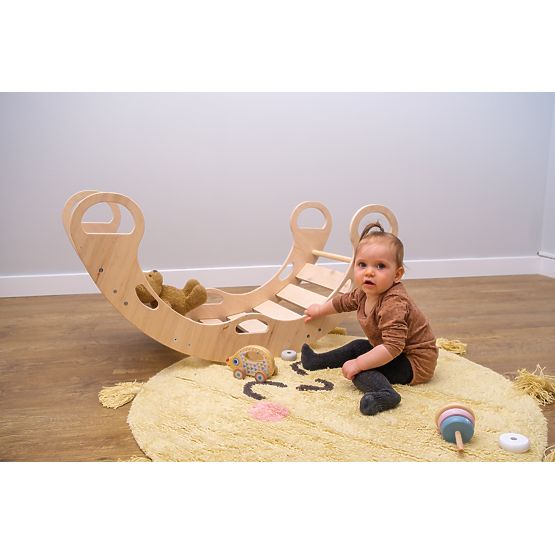 Lesena gugalnica montessori - naravna