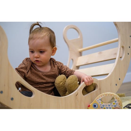 Lesena gugalnica montessori - naravna