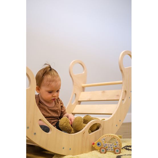 Lesena gugalnica montessori - naravna