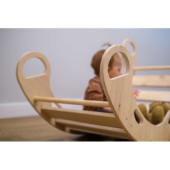 Lesena gugalnica montessori - naravna