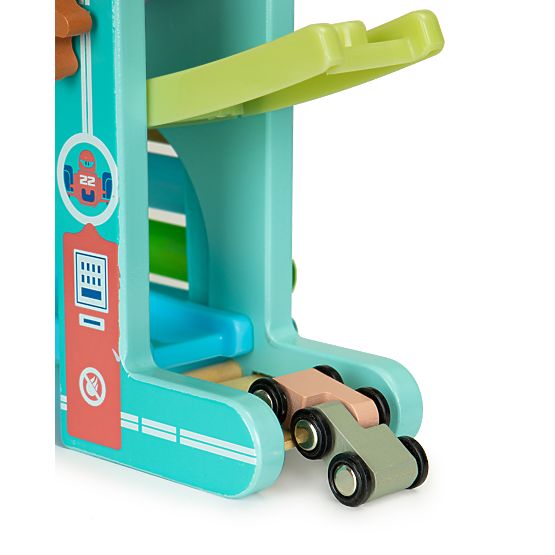 Dřevěná skluzavka pro autíčka s činely